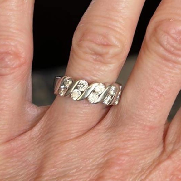 Leo diamond anniversary band white gold